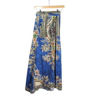 Vintage 100% Cotton Boho Witchy Paisley Floral Wrap Skirt | Size Medium